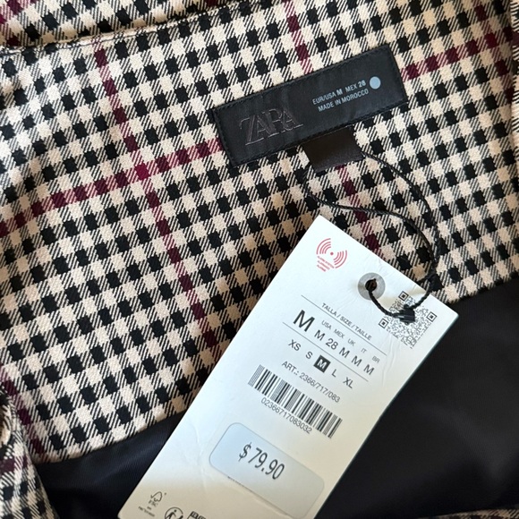 Zara Classic Checkered Sleeveless Dress Size M - Picture 9 of 10